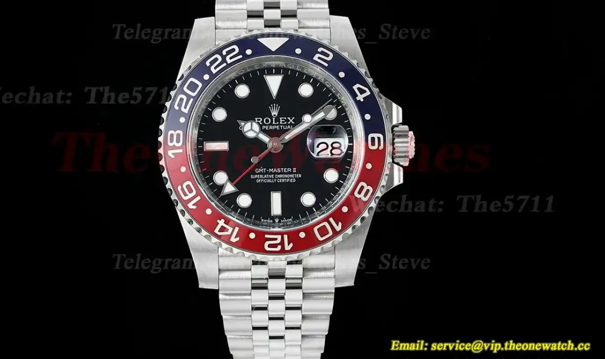 GMT II 126710 Pepsi Jub 40mm SS SS Black Clean V3 DD3285 Super Clone