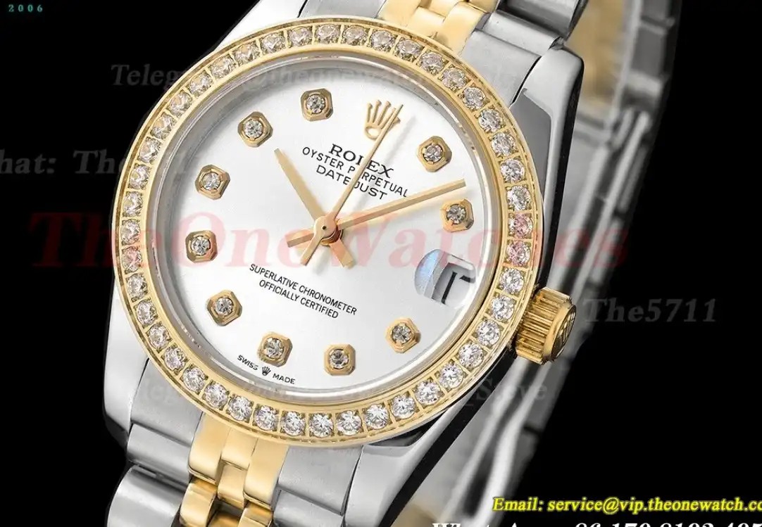 Datejust 28mm Dia YG SS Silver Dia GDF MY8215