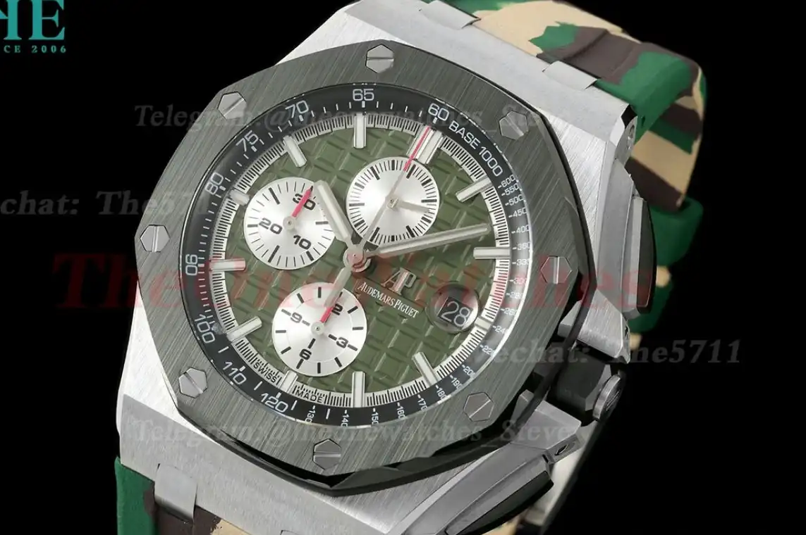 Royal Oak Offshore 26400SO Camouflage 44mm SS RU Green Dial TKF A7750