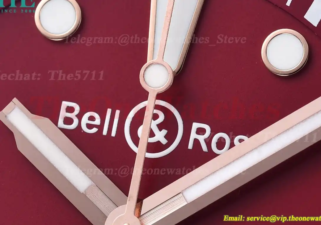 Bell & Rose Instruments BR03 42mm DLC RU Wine Red Dial BRF A2824