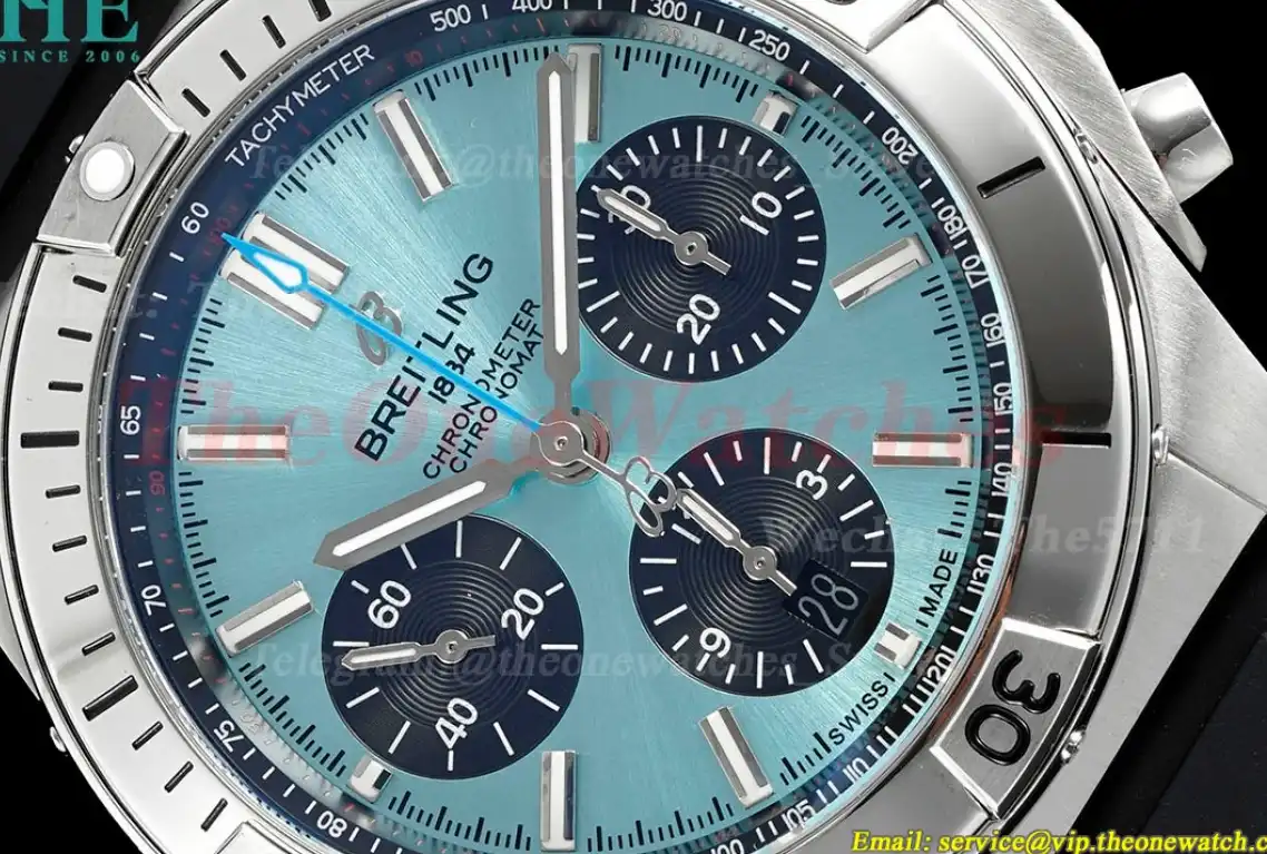 Chronomat B01 42MM SS RU Ice Blue Blk TF A7750