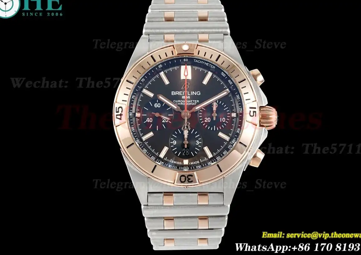 Chronomat B01 42MM RG SS Brown Stk TF A7750