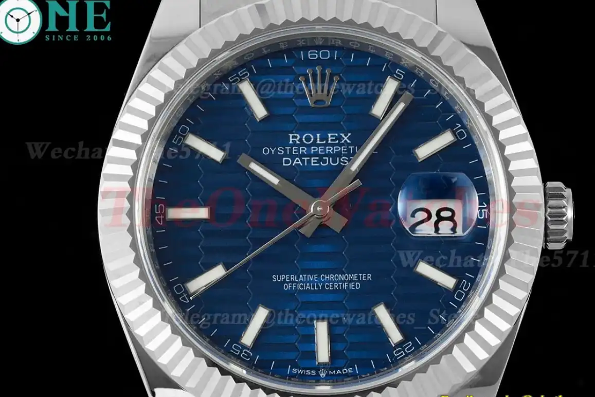 Datejust 126334 41mm SS SS Blue Textured Dial EWEF A3235