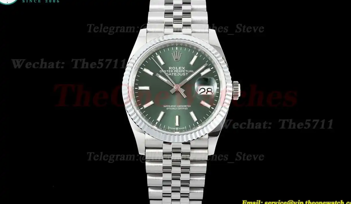 Datejust 126234 36mm Jub SS SS Green Stk JQF VR3235