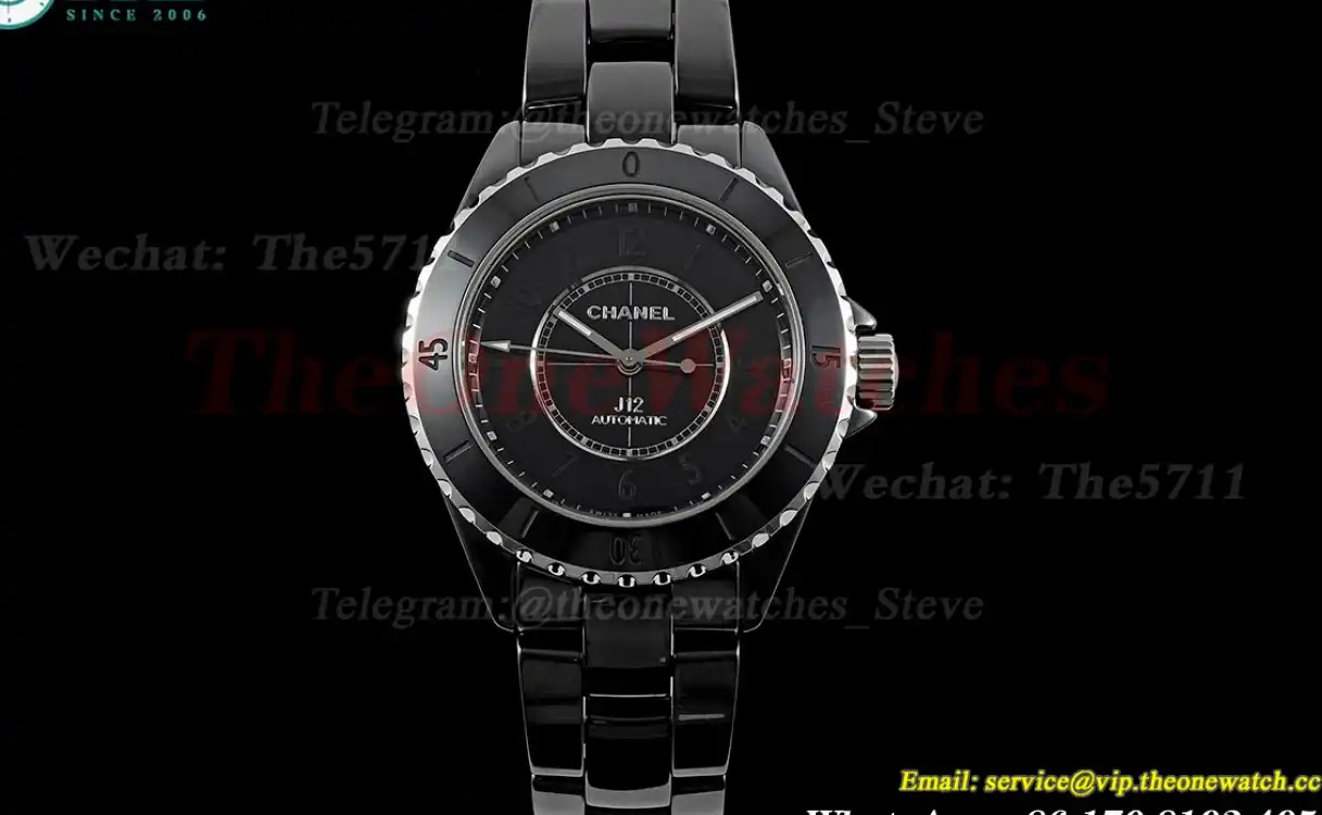 J12 38mm Black Ceramic Cer Black Num HTF A21.1