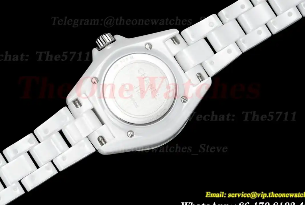 J12 33mm White Ceramic Cer White Num HTF Quartz