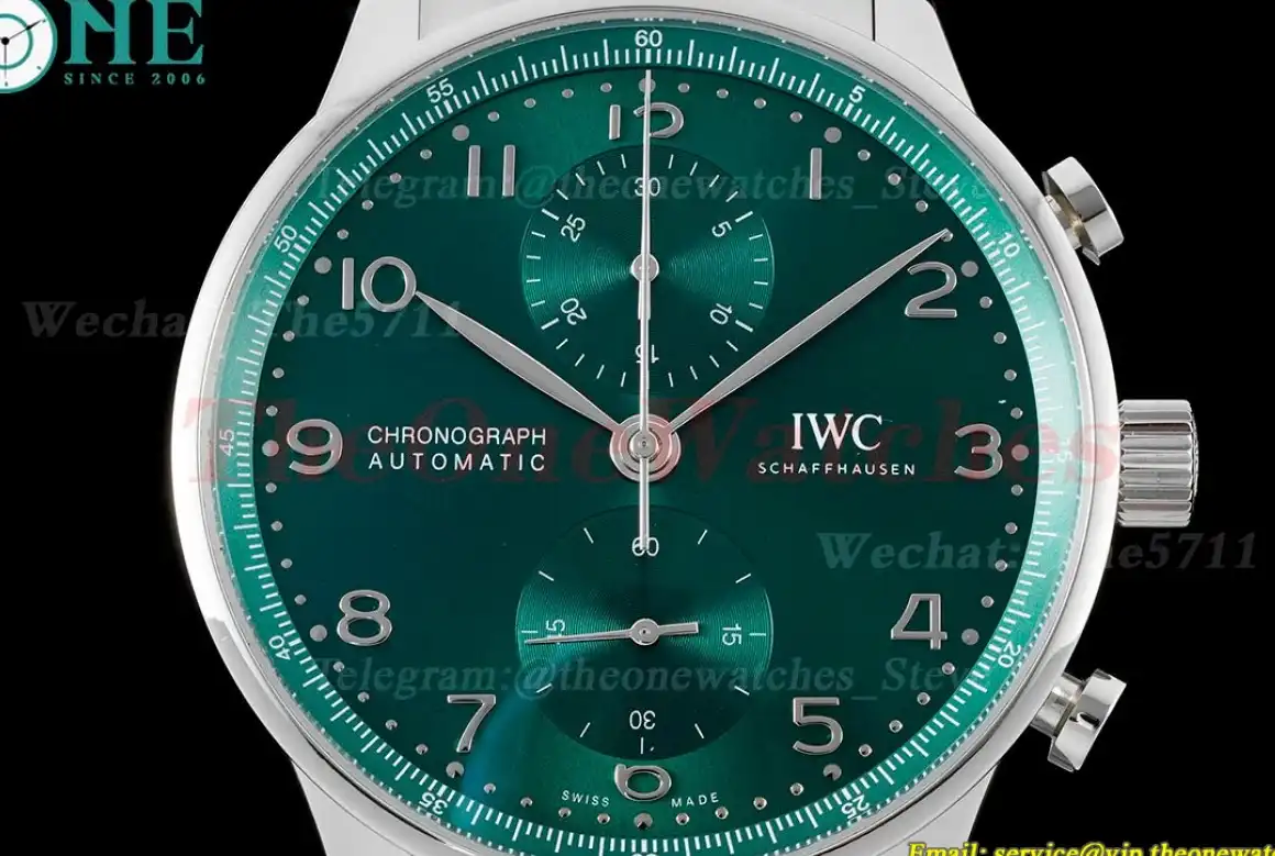 Portuguese Chrono IW371617 41mm SS SS Green Num AZF A69355