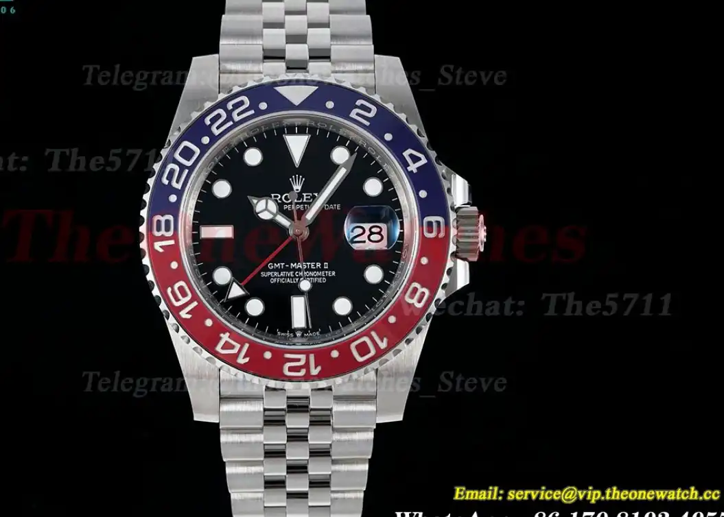 GMT Master II 126710 Pepsi Jub 40mm SS SS Black Dial EWEF VR3285