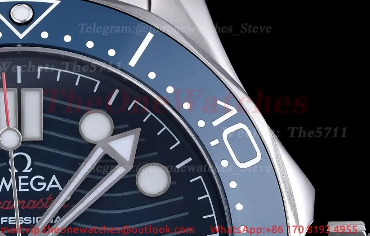 Seamaster 300m 42mm SS SS Blue GDF MY8215+Free Nylon Strap