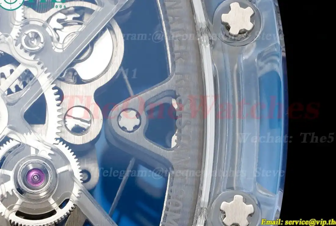 RM56-02 44mm Skeleton Dial on Transparent Rubber Strap RMF Tourb