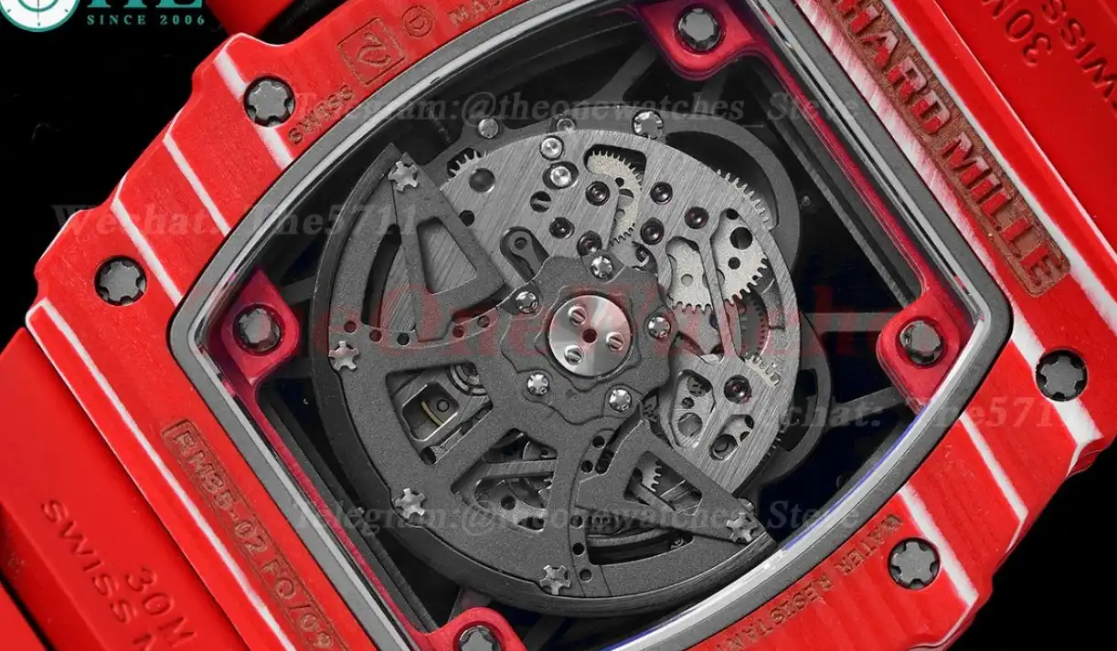 RM035-02 NTPT RU Skeleton Dial on Red Strap ZF V5 NH05A