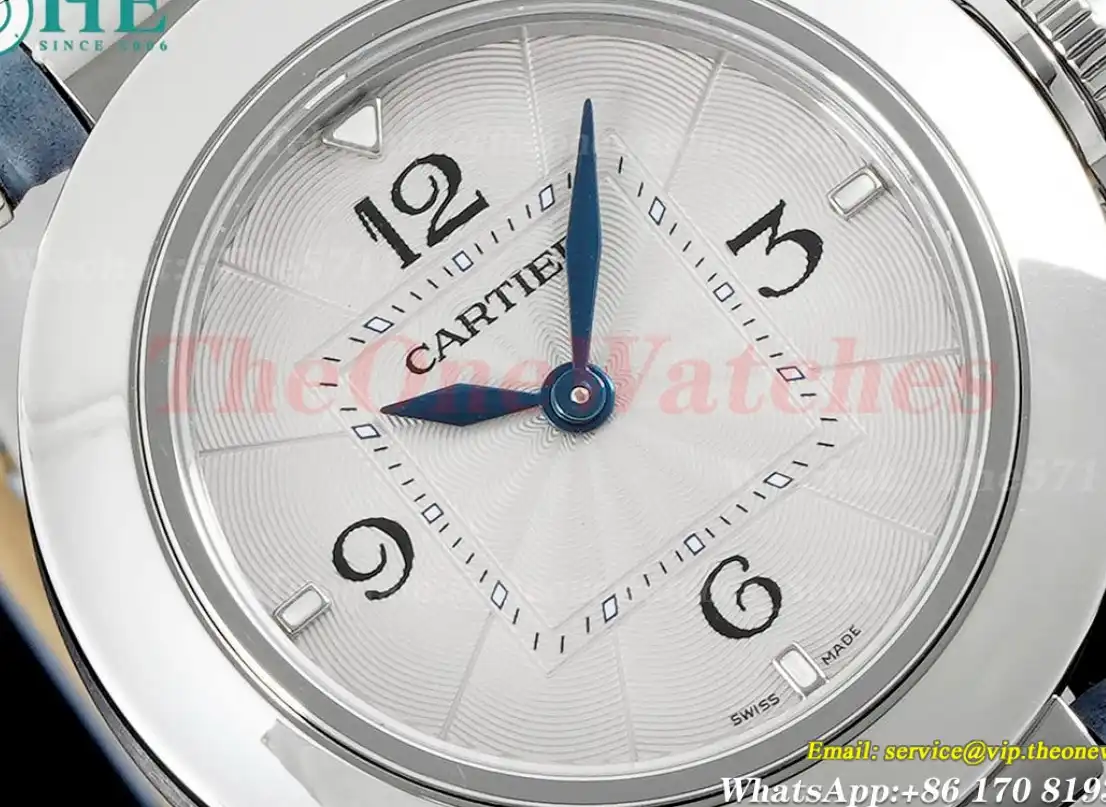 Pasha De Cartier Ladies 30mm Blue SS LE White Dial AF Quartz