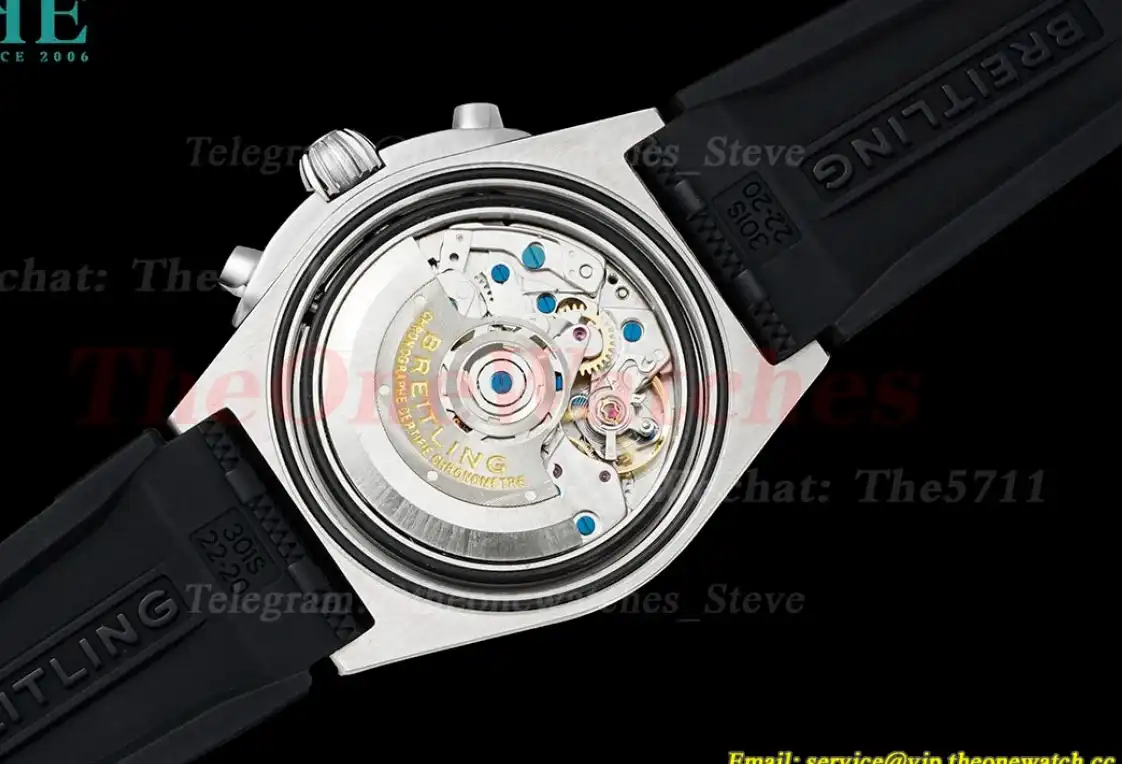 Chronomat B01 42MM RG Silver Dial on Rouleaux Rubber Strap TF A7750