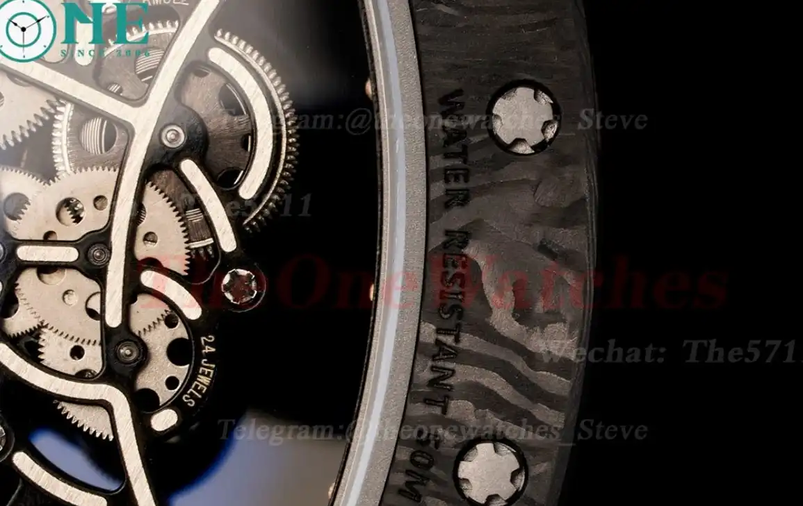 RM055 Real NTPT Skeleton White Dial On Black Rubber Strap YSF RMUL2