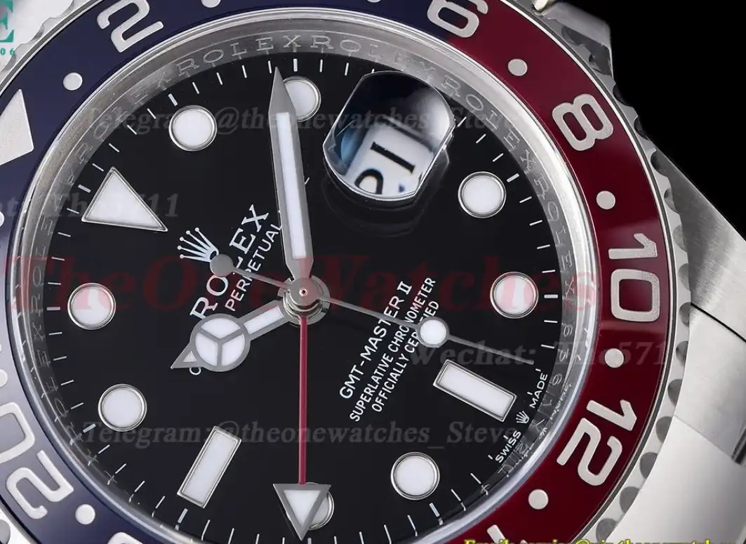 Rolex - GMT II 126710 Pepsi Oys 40mm SS SS Black Clean V2 DD3285 Super Clone