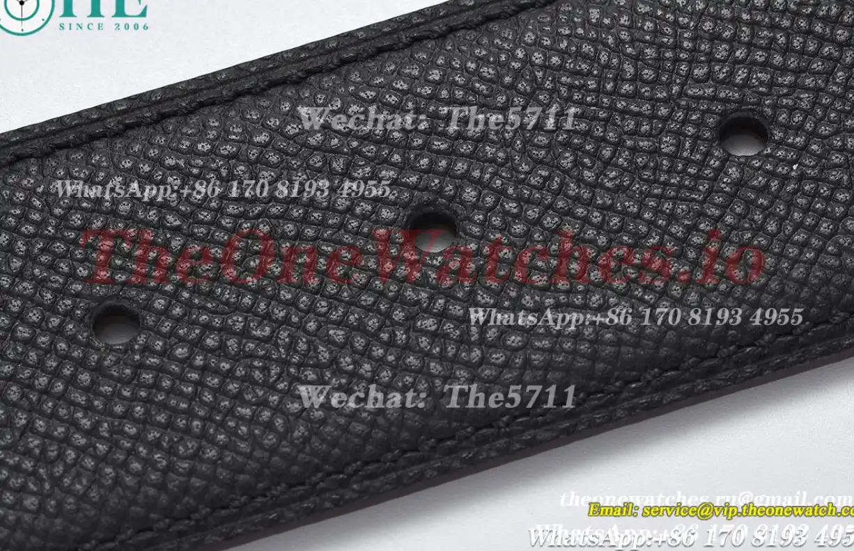 Silver Hermes SS Buckle on Arpicot Black Leather Belt 3.8cm