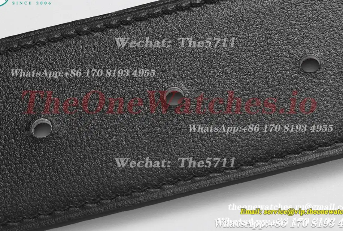 Hermes - YG Hermes SS Buckle on Black Black Leather Belt 3.8cm