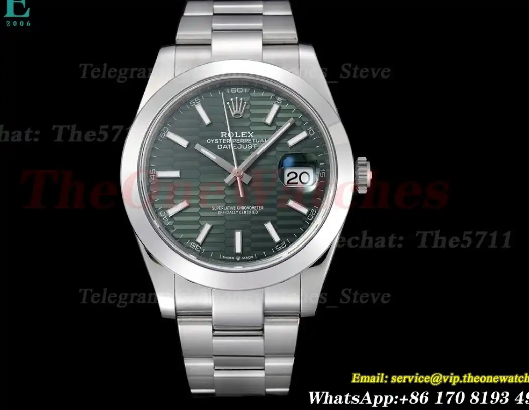 Datejust 126300 41mm Oys SS SS Green Textured Dial VSF VS3235