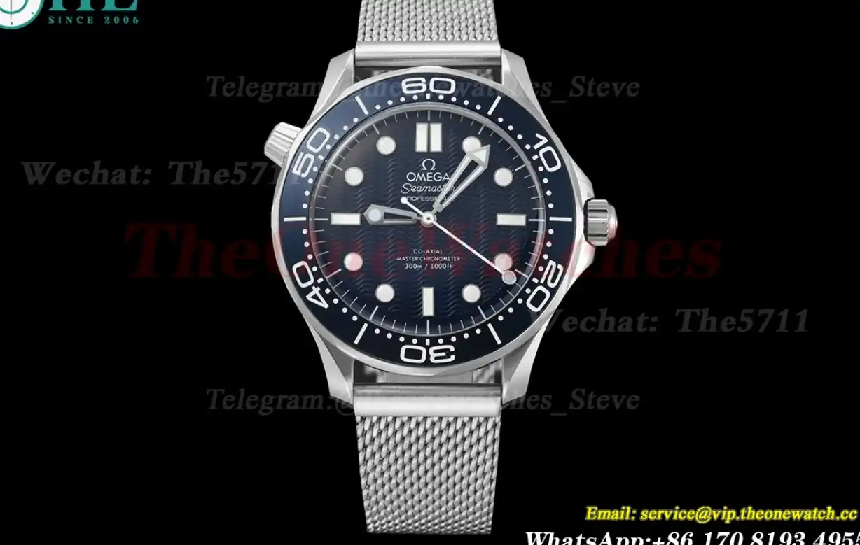 Seamaster 300m James Bond 60th 42mm SS SS Blue Dial BLSF A8806 Mod