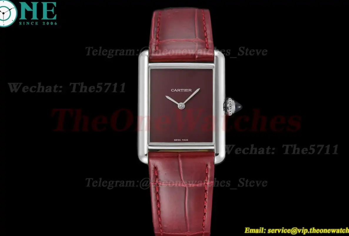 Tank Must 25.5mm Alligator Leather SS LE Red Dial DRF Quartz