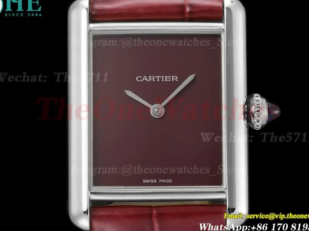 Tank Must 25.5mm Alligator Leather SS LE Red Dial DRF Quartz