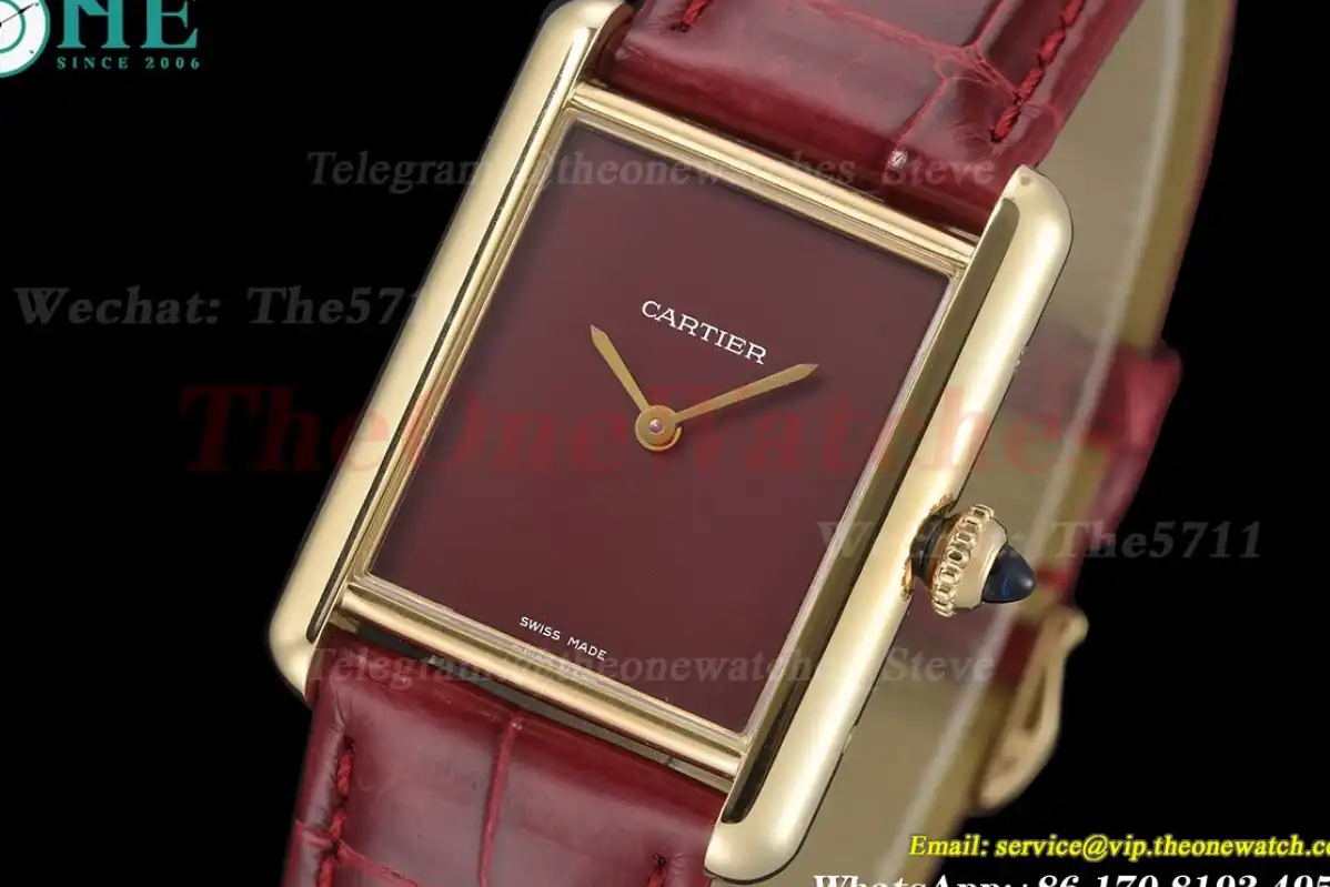 Tank Louis 25.5mm Alligator Leather YG LE Red Dial DRF Quartz