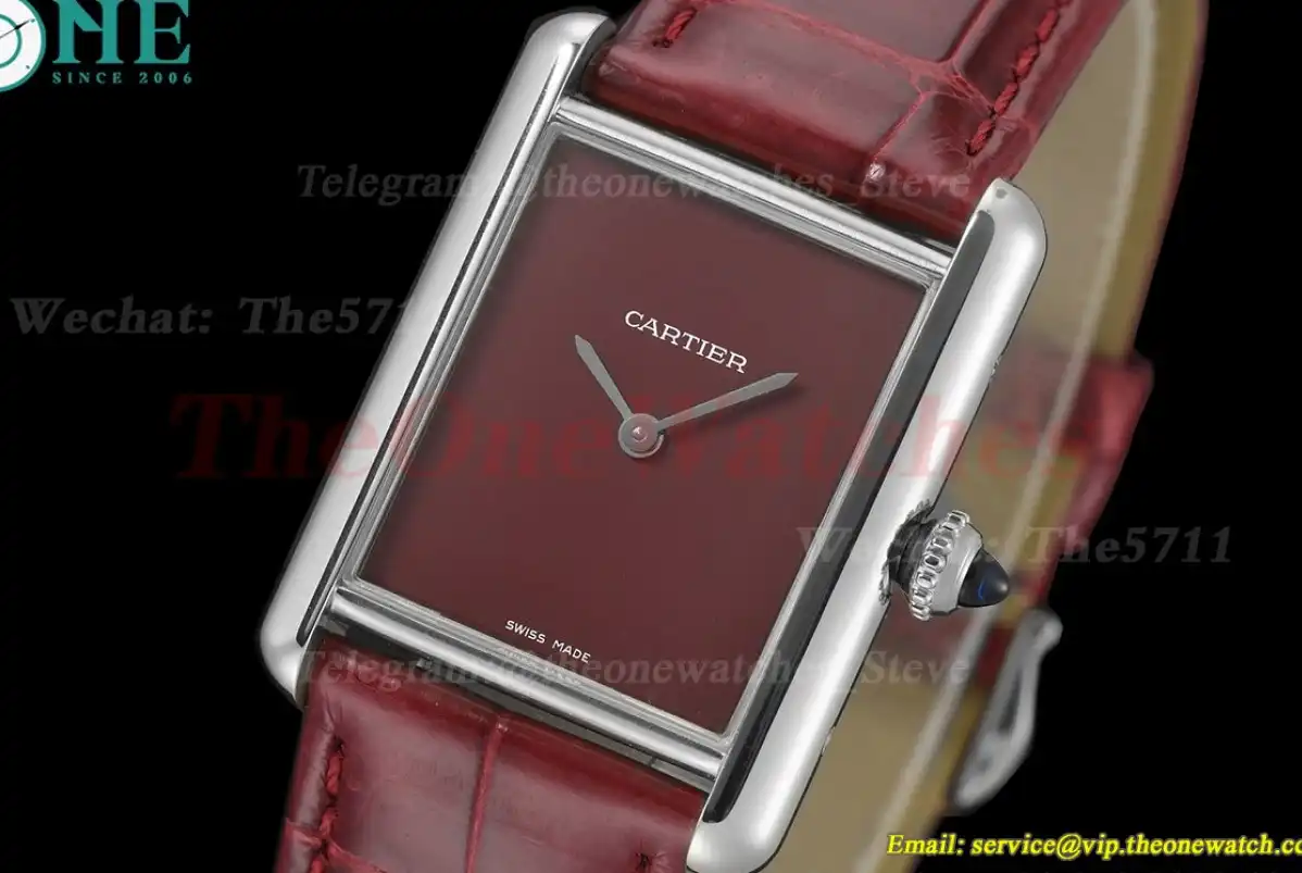 Tank Must 25.5mm Alligator Leather SS LE Red Dial DRF Quartz