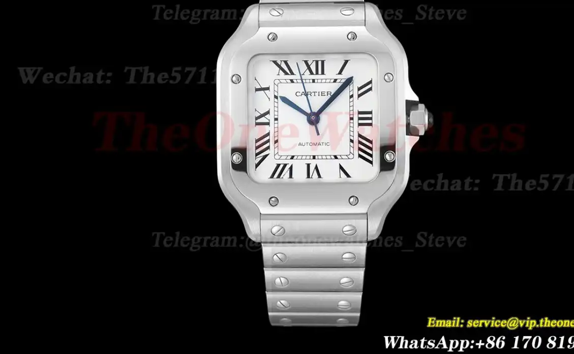 Santos De Cartier 35mm SS SS White Dial AF MY9015