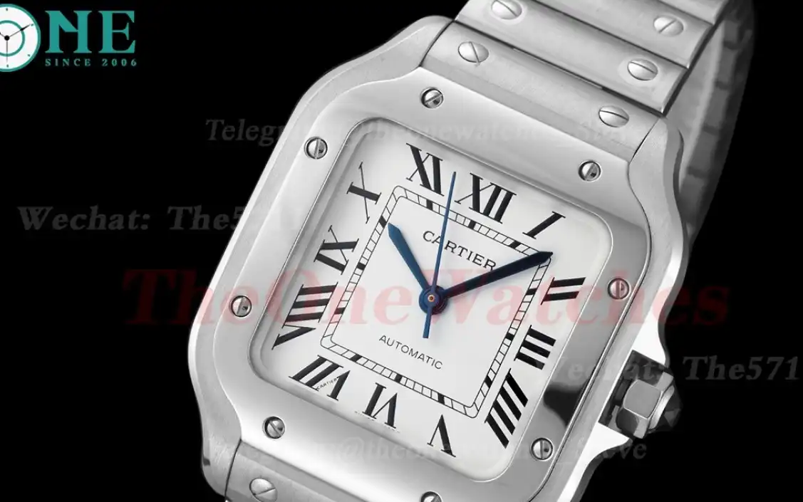 Santos De Cartier 35mm SS SS White Dial AF MY9015