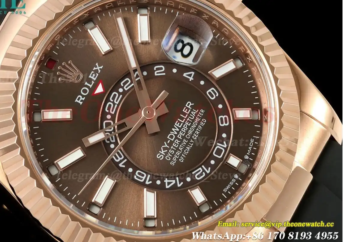 SkyDweller 336235 42mm RG RU Brown Dial ZF A2824(Tungsten Heavy Version)