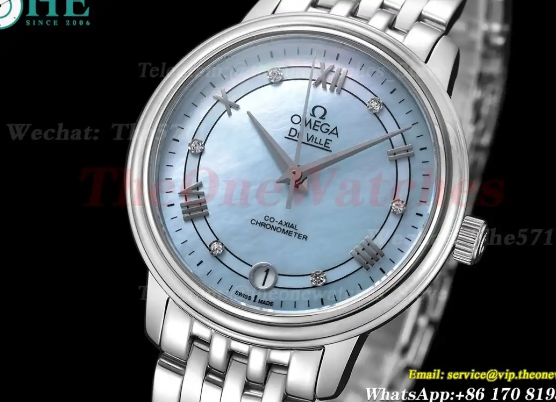 De Ville Prestige Ladies 32.7mm SS SS Ice Blue Dial GDF MY8215