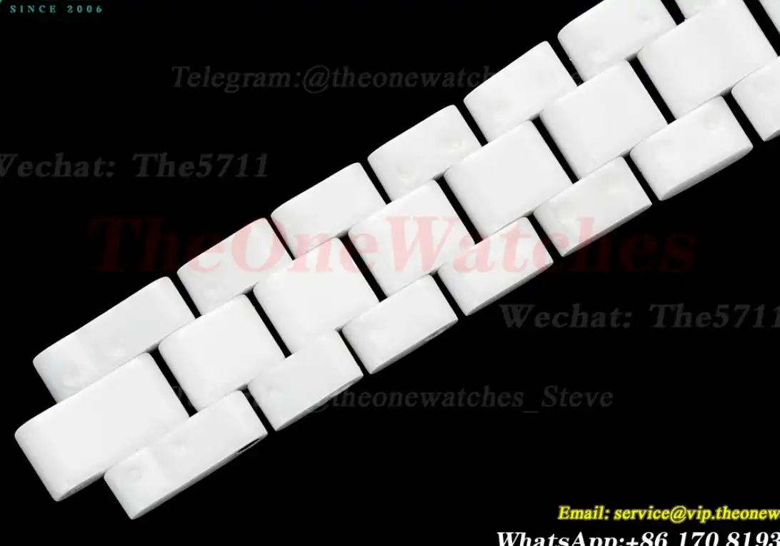 J12 33mm White Ceramic Cer White Num Dia HTF Quartz