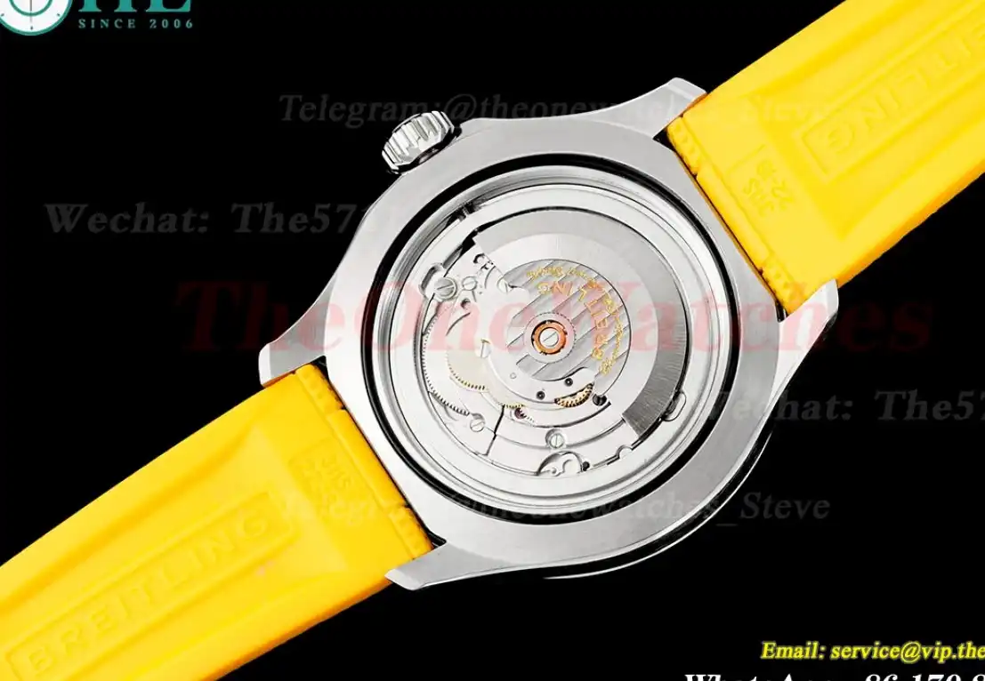 Superocean 42mm SS RU Colorful Dial on Yellow Rubber Strap TF A2824