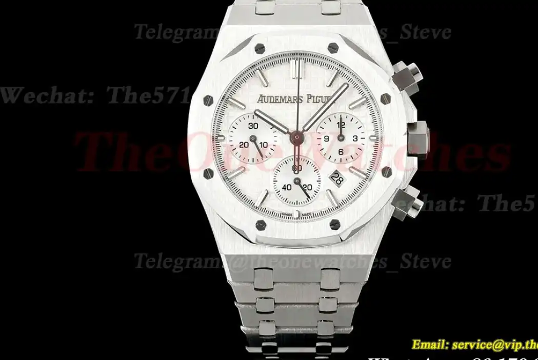 Royal Oak Chrono 26240ST 41mm SS SS White Stk BF A7750