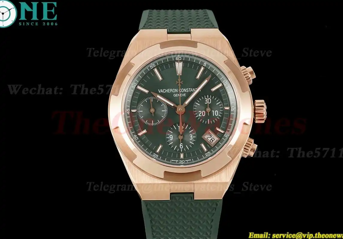 Overseas 5520V 41mm RG RU Green Dial 8F A7750 Mod