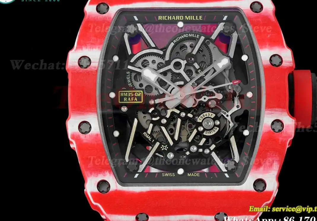 RM035-02 NTPT RU Skeleton Dial on Red Strap ZF V5 NH05A