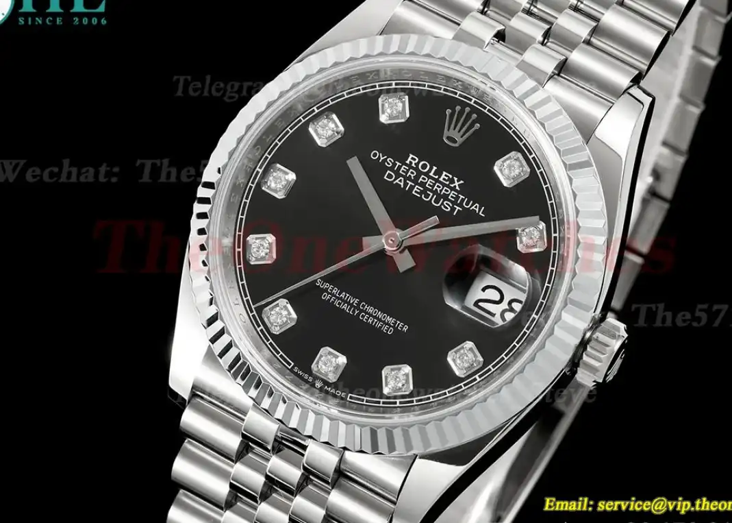 Datejust 126234 36mm Jub SS SS Black Dia JQF VR3235