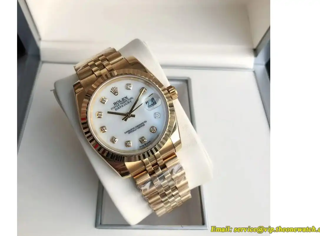 Rolex - Datejust 36 28mm Jub RG RG White Dia GDF MY8215