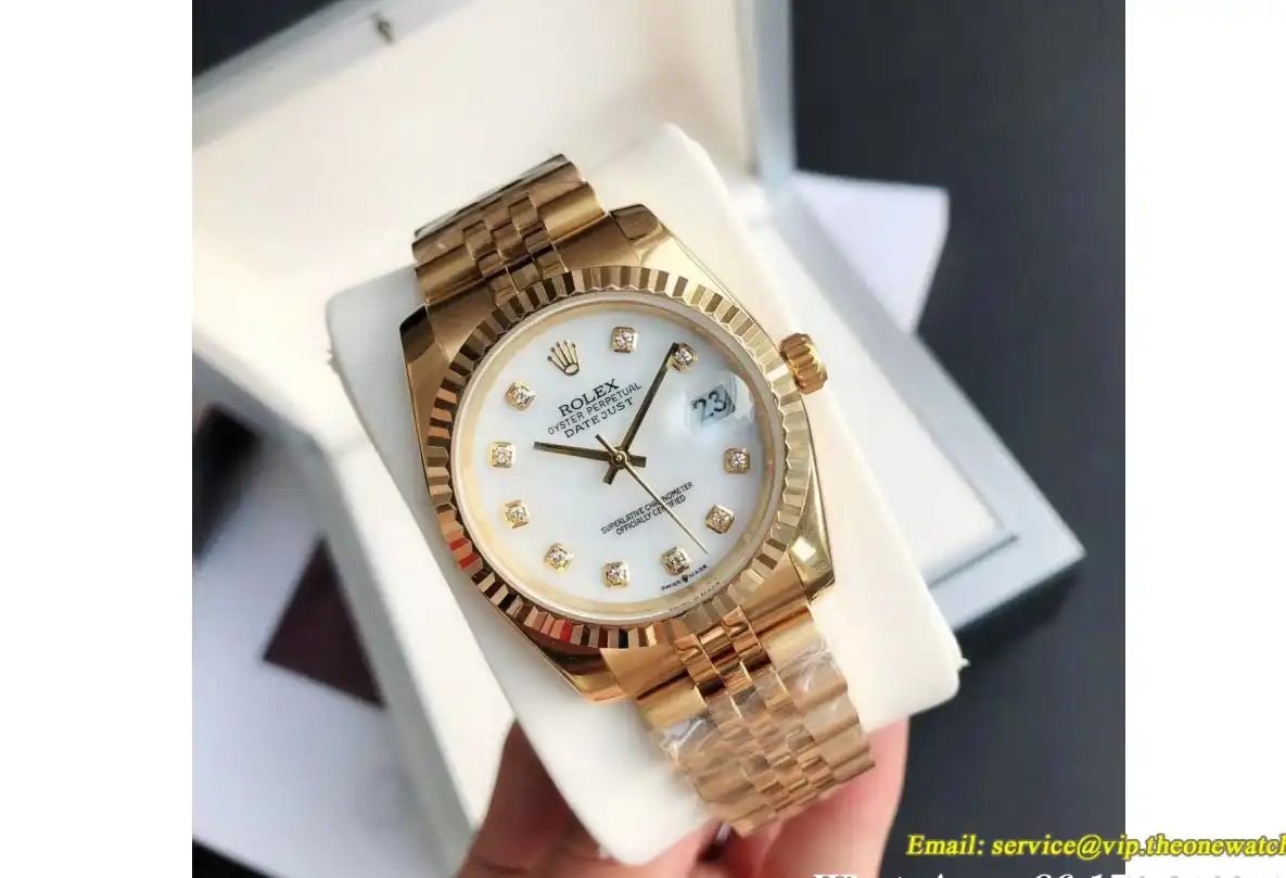 Rolex - Datejust 36 28mm Jub RG RG White Dia GDF MY8215