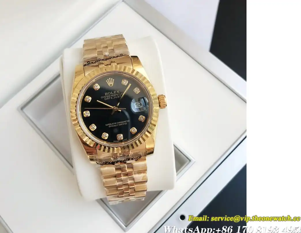 Rolex - Datejust 36 28mm Jub YG YG Black Dia GDF MY8215