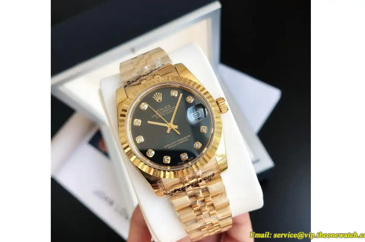 Rolex - Datejust 36 28mm Jub YG YG Black Dia GDF MY8215