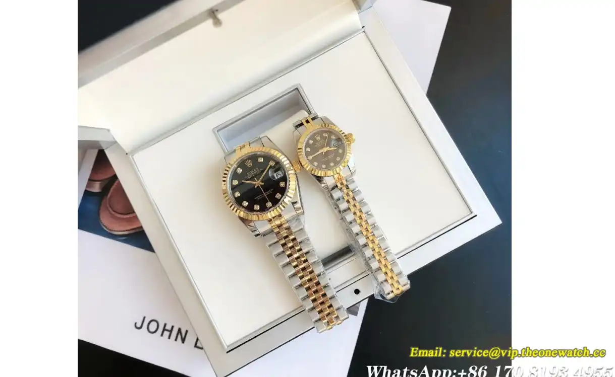 Rolex - Datejust 36 28mm Jub YG SS Black Dia GDF MY8215