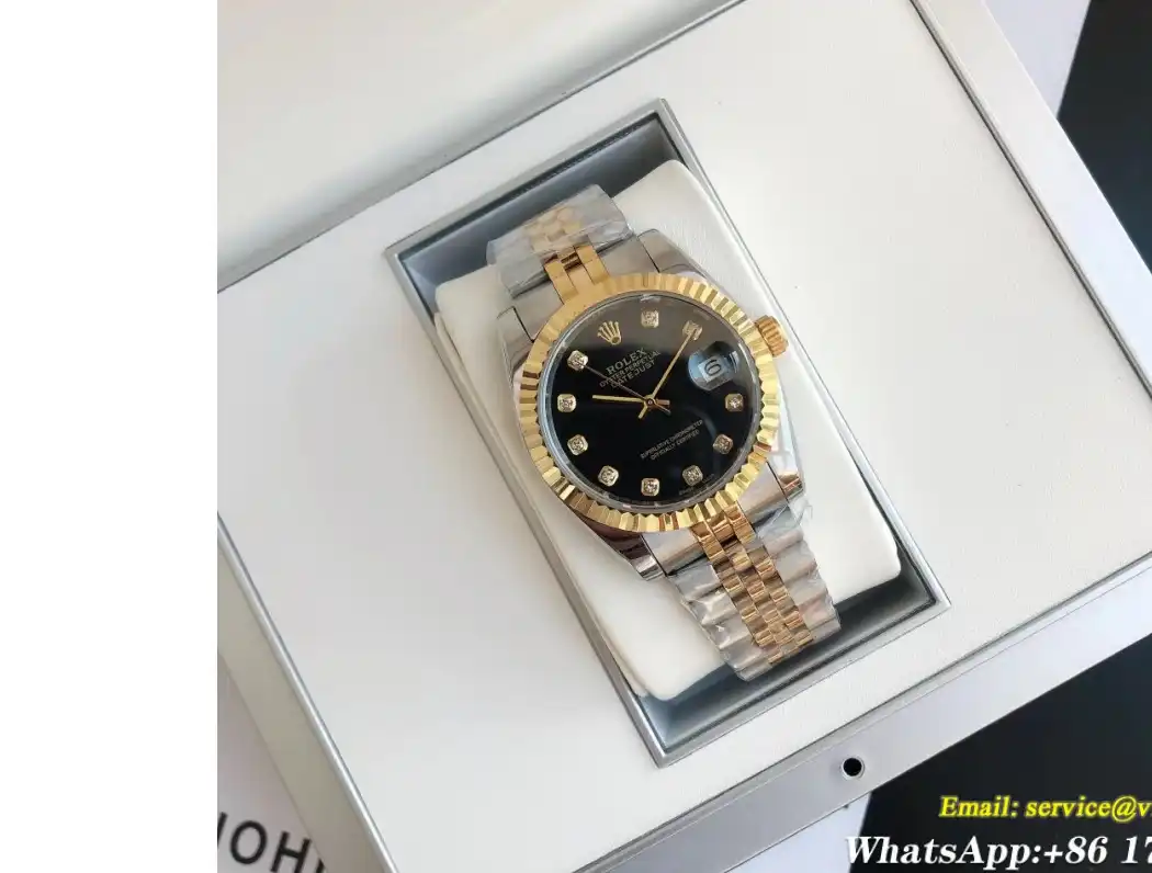 Rolex - Datejust 36 28mm Jub YG SS Black Dia GDF MY8215