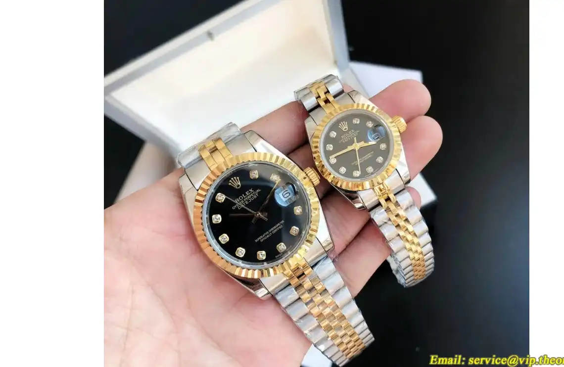 Rolex - Datejust 36 28mm Jub YG SS Black Dia GDF MY8215