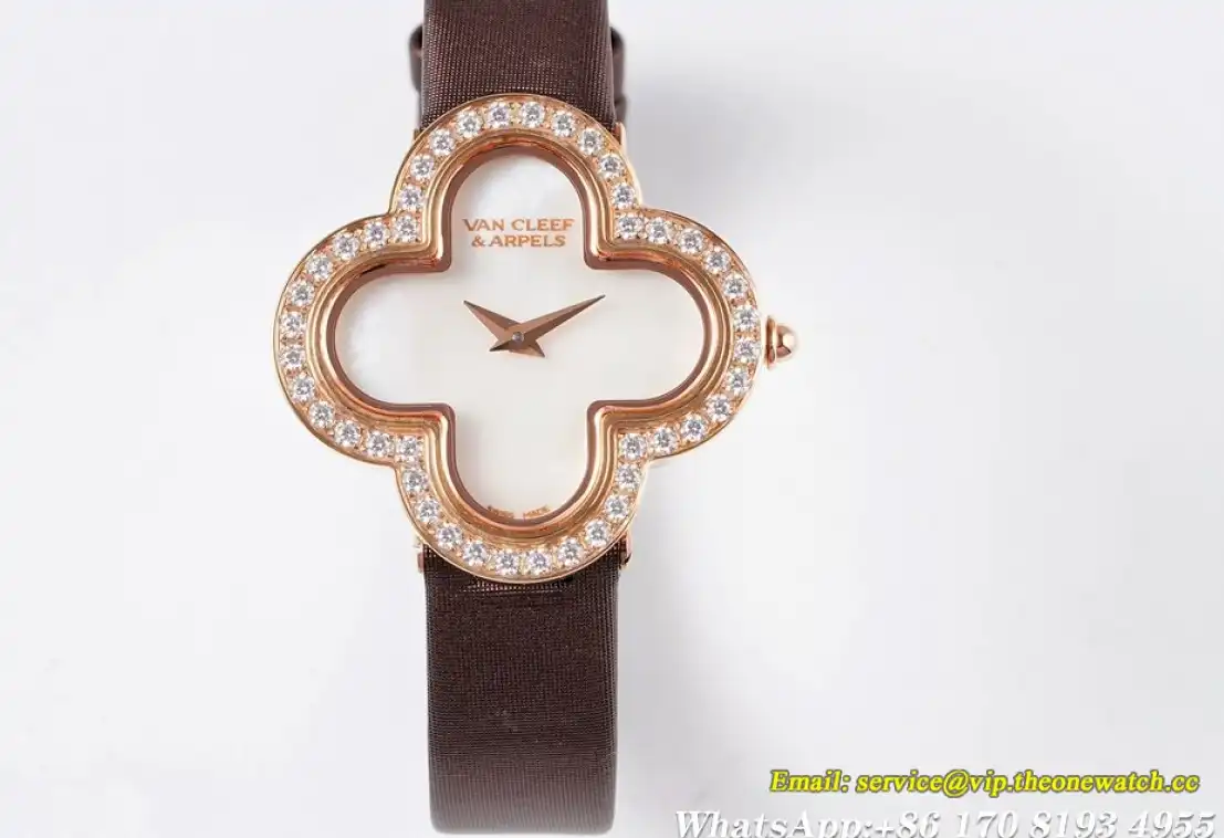 Van CLeef & Arpels - Alhambra Ladies 30.2mm Dia Brown RG SA Mop Dial BVF Quartz