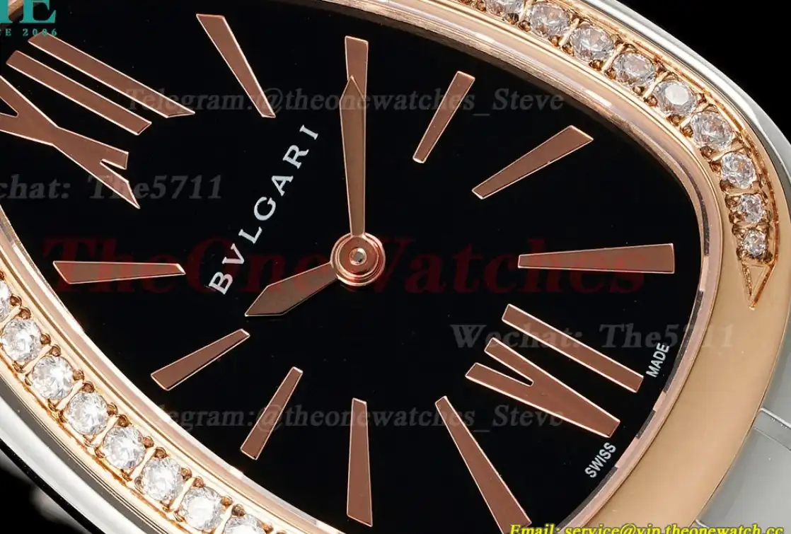 Serpenti Seduttori 33mm Dia SS SS Black Dial BVF Swiss Qtz