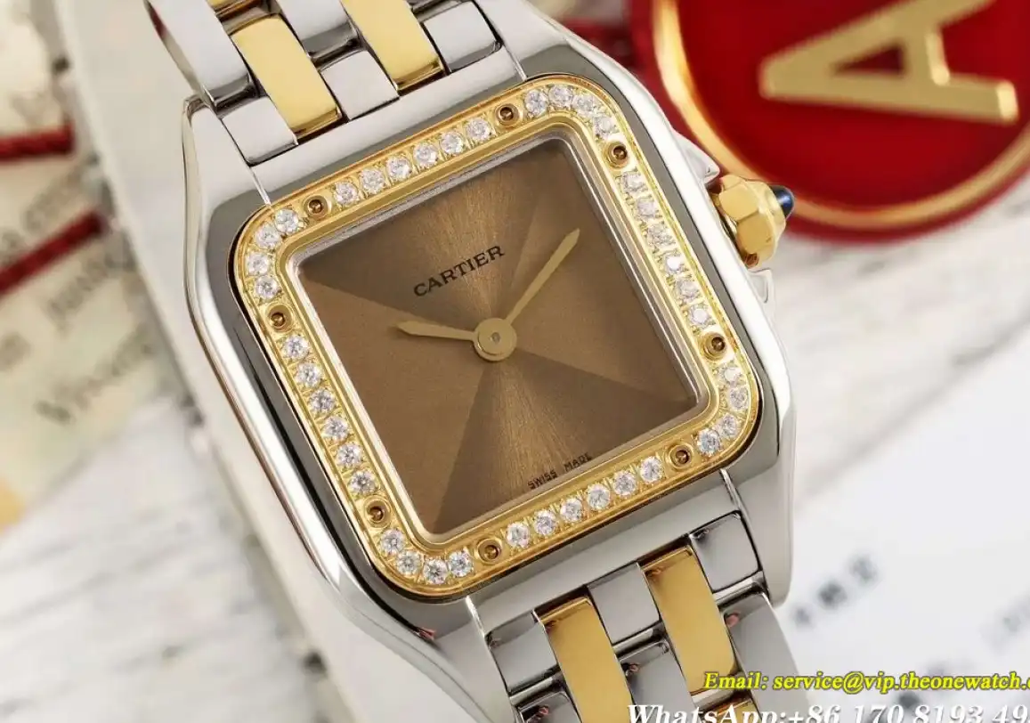 Panthere Secrete De Ladies 22mm Dia YG SS Gold Brown Dial AF Quartz