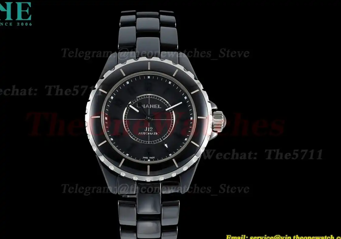 J12 38mm Black Ceramic Cer Black Num HTF A2892