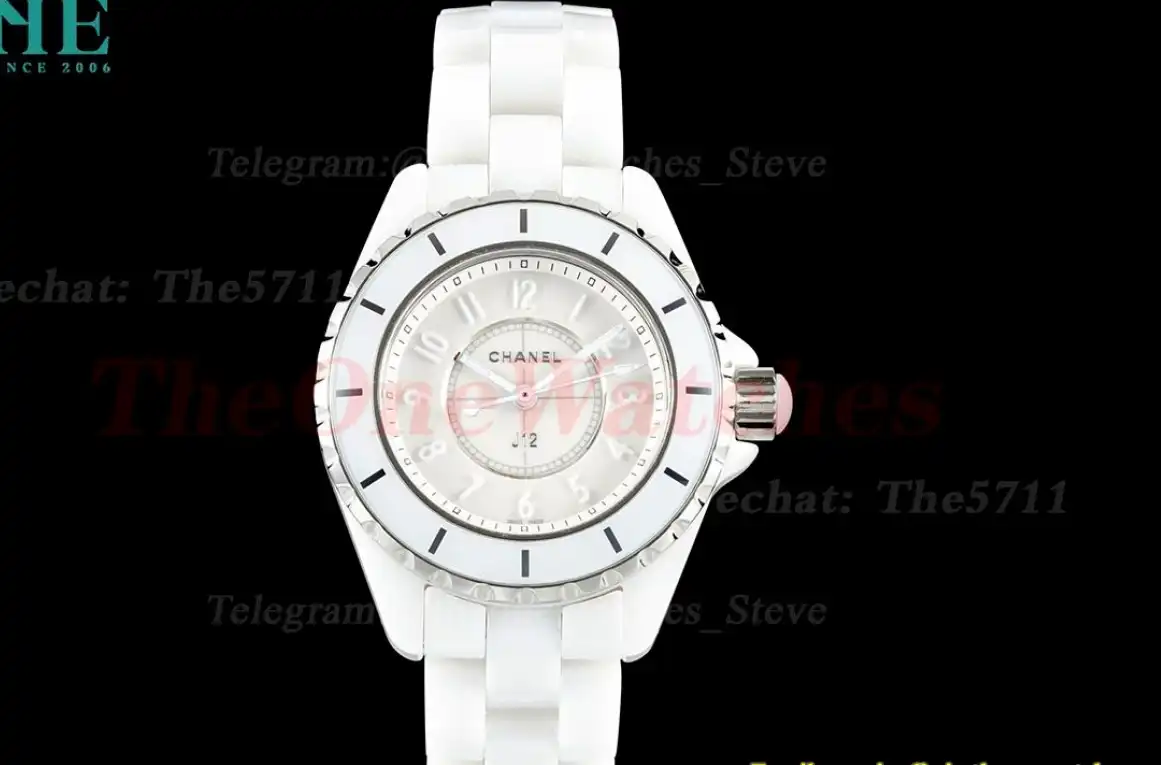 J12 33mm White Ceramic Cer SS Case Back HTF Quartz