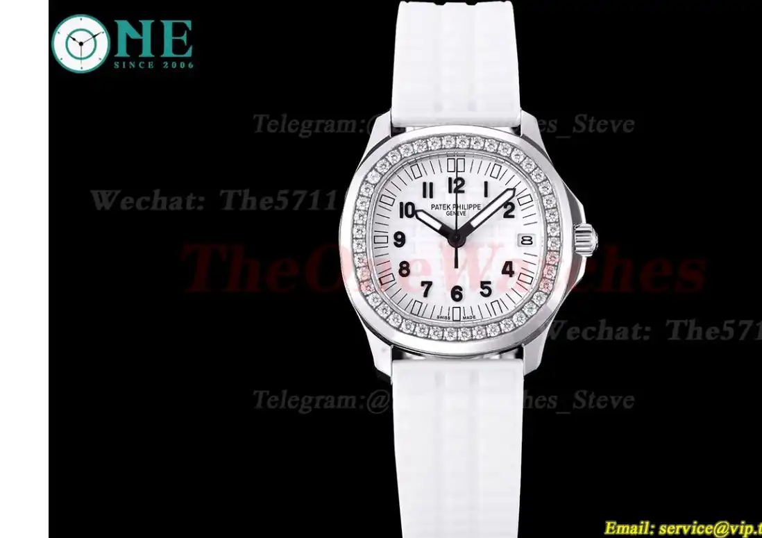 Aquanaut Ladies 35mm Diamond Bezel SS RU White TWF A324